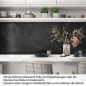 Preview: Küchenrückwand Folie Tiefschwarzer Beton-Look für Ihre elegante Küche Artikelbild 1