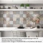 Preview: Küchenrückwand Folie Fliesenoptik Floral - Dezent mit Blumendetails Artikelbild 1