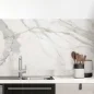 Preview: Küchenrückwand Folie Marmordesign mit grauen Adern Hauptbild 1