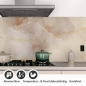 Preview: Küchenrückwand Folie Marmoroptik in beige & braun - Luxuriös und warm Detailbild 1