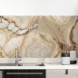 Preview: Küchenrückwand Folie Exklusiver Marmorlook - Luxuriöse Küchengestaltung Hauptbild 1