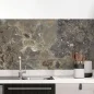 Preview: Küchenrückwand Folie Marmorstruktur Dunkelbraun mit feiner Maserung Hauptbild 1