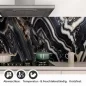 Preview: Küchenrückwand Folie Schwarz-Weiß Marmoroptik Detailbild 1