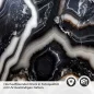 Preview: Küchenrückwand Folie Schwarz-Weiß Marmoroptik Detailbild 2