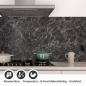 Preview: Küchenrückwand Folie Schwarz-Braun Marmordesign Detailbild 1