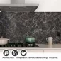 Preview: Küchenrückwand Folie Schwarz-Braun Marmordesign Detailbild 1