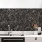Preview: Küchenrückwand Folie Schwarz-Braun Marmordesign Hauptbild 1