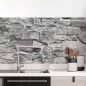 Preview: Küchenrückwand Folie Graues Naturmauerwerk - Rustikales Steinwand-Design Hauptbild 1