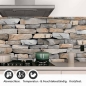 Preview: Küchenrückwand Folie Landhausmauer - Natürliches Flair für Ihre Küche Detailbild 1
