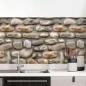 Preview: Küchenrückwand Folie Flusssteinmauer - Ländliches Ambiente Hauptbild 1