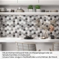 Preview: Küchenrückwand Folie Mosaikoptik Hexagon Artikelbild 1
