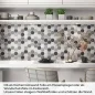 Preview: Küchenrückwand Folie Mosaikoptik Hexagon Artikelbild 1