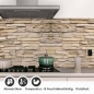 Preview: Küchenrückwand Folie Braunbeige Schichtstein Detailbild 1