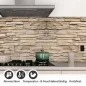 Preview: Küchenrückwand Folie Braunbeige Schichtstein Detailbild 1
