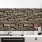 Preview: Küchenrückwand Folie Steinstruktur Dunkelbraun Hauptbild 1