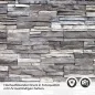 Preview: Küchenrückwand Folie Wandsteinoptik - Naturgetreue Schiefer in edlen Grautönen Detailbild 2