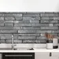 Preview: Küchenrückwand Folie Schiefer Steinwand - Grau für urbanes Flair Hauptbild 1