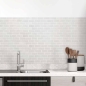Preview: Küchenrückwand Folie Heller Ziegel-Look - Design, das begeistert Hauptbild
