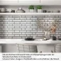 Preview: Küchenrückwand Folie Graue Backsteinoptik - Look für stilvolle Küchen Artikelbild 1
