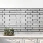 Preview: Küchenrückwand Folie Graue Backsteinoptik - Look für stilvolle Küchen Hauptbild