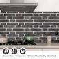 Preview: Küchenrückwand Folie Ziegel Anthrazit - Steinwand Optik Detailbild 1