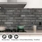 Preview: Küchenrückwand Folie Anthrazit Ziegelsteine - Edle Backsteine Detailbild 1