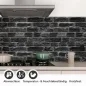 Preview: Küchenrückwand Folie Klinkerstein - Loft Look mit dunklen Ziegeldesign Detailbild 1