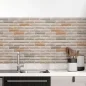 Preview: Küchenrückwand Folie Helle Klinkerfarben - Moderner Retro-Charme Hauptbild