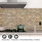 Preview: Küchenrückwand Folie Beige-goldene Ziegelmuster - Warme Ziegeloptik Detailbild 1