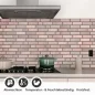Preview: Küchenrückwand Folie Sanfte Rosé Ziegeloptik - Charmante Nuancen Detailbild 1