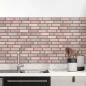 Preview: Küchenrückwand Folie Sanfte Rosé Ziegeloptik - Charmante Nuancen Hauptbild