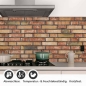 Preview: Küchenrückwand Folie Rustikale Mauer - Harmonischer Backstein-Stil Detailbild 1
