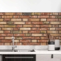 Preview: Küchenrückwand Folie Rustikale Mauer - Harmonischer Backstein-Stil Hauptbild