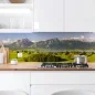Preview: Küchenrückwand Platte Grüne Weide & Bergpanorama Artikelbild 1