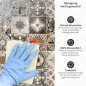 Preview: Küchenrückwand Platte Rustikales Patchwork in warmen Brauntönen Produktdetailbild 3: Reinigung leicht gemacht!