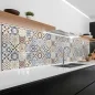 Preview: Küchenrückwand Platte Kupfer & Sonnengelbes Patchwork Design Artikelbild 1