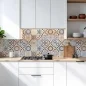 Preview: Küchenrückwand Platte Kupfer & Sonnengelbes Patchwork Design Hauptbild 1