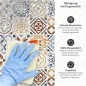 Preview: Küchenrückwand Platte Kupfer & Sonnengelbes Patchwork Design Produktdetailbild 3: Reinigung leicht gemacht!