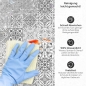Preview: Küchenrückwand Platte Graue Kacheloptik im Azulejo‑Muster Produktdetailbild 3: Reinigung leicht gemacht!