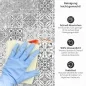 Preview: Küchenrückwand Platte Graue Kacheloptik im Azulejo‑Muster Produktdetailbild 3: Reinigung leicht gemacht!
