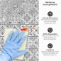 Preview: Küchenrückwand Platte Klassische Azulejo‑Kacheln in Grautönen Produktdetailbild 3: Reinigung leicht gemacht!