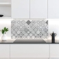 Preview: Küchenrückwand Platte Monochrome Rauten Kacheln im Azulejo‑Look Artikelbild 1