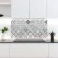 Preview: Küchenrückwand Platte Monochrome Rauten Kacheln im Azulejo‑Look Artikelbild 1