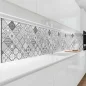Preview: Küchenrückwand Platte Monochrome Rauten Kacheln im Azulejo‑Look Hauptbild 1