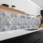 Preview: Küchenrückwand Platte Monochrome Azulejo‑Rauten in Grau Hauptbild 1