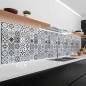 Preview: Küchenrückwand Platte Fliesenornamente in Grautönen Artikelbild 1
