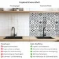 Preview: Küchenrückwand Platte Fliesenornamente in Grautönen Grauton Produktdetailbild 2: Hygiene und Gesundheit!