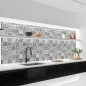 Preview: Küchenrückwand Platte Dynamisches Graues Patchwork Artikelbild 1