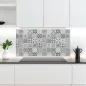 Preview: Küchenrückwand Platte Dynamisches Graues Patchwork Hauptbild 1