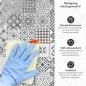 Preview: Küchenrückwand Platte Dynamisches Graues Patchwork Produktdetailbild 3: Reinigung leicht gemacht!